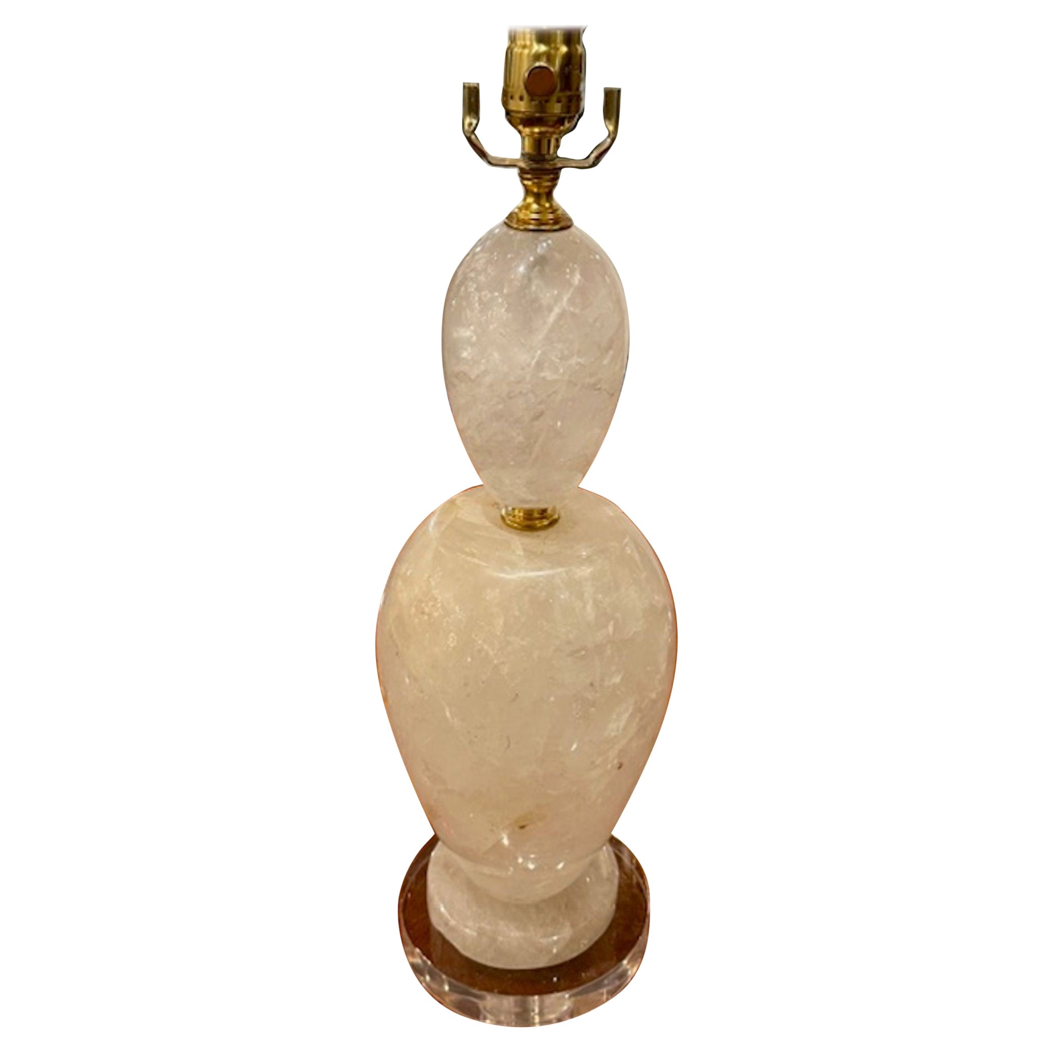 Polished Rock Crystal Lamp from Brazil