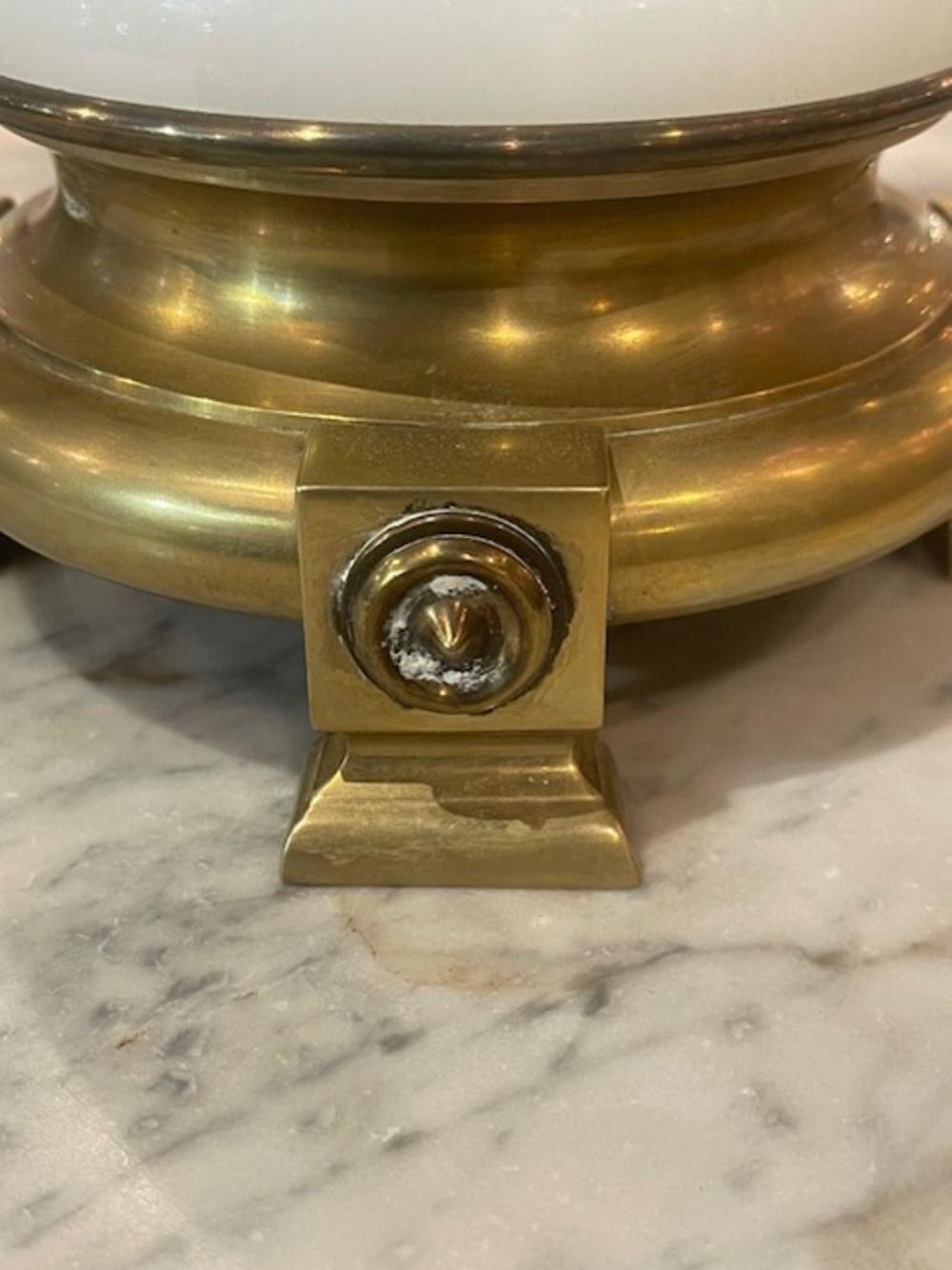 Antique French Opaline and Bronze Lamp - Image 2