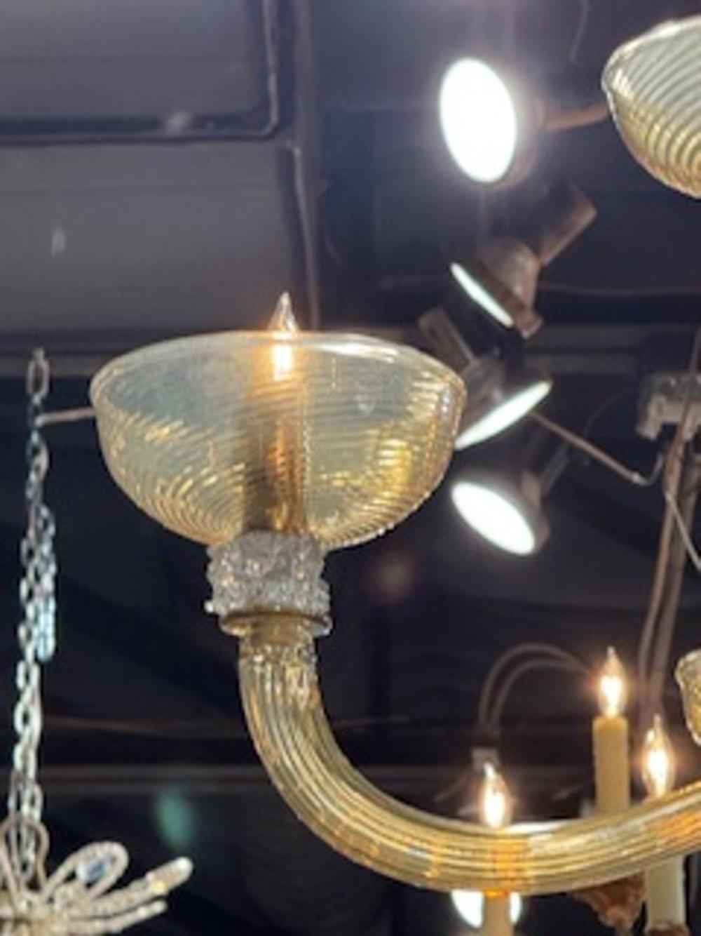 Large Murano Rostrada Chandelier in Amber and Clear - Image 2