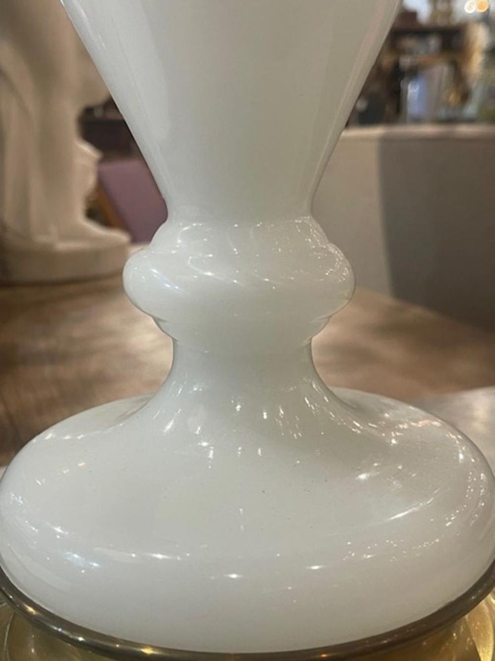 Antique French Opaline and Bronze Lamp - Image 3