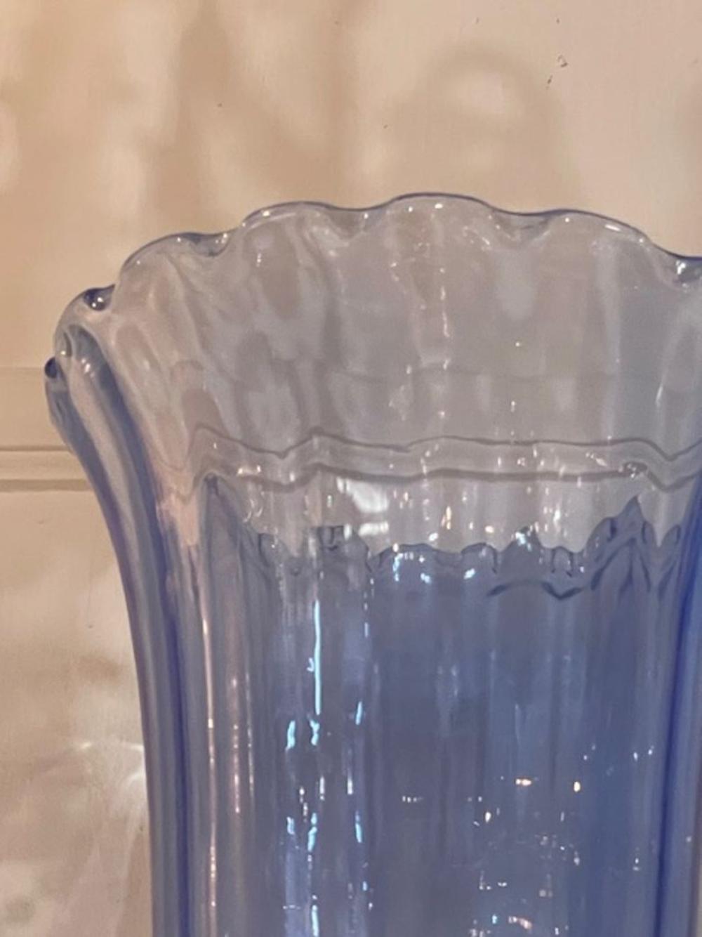 Pair of Murano Blue Glass and Brass Sconces - Image 2