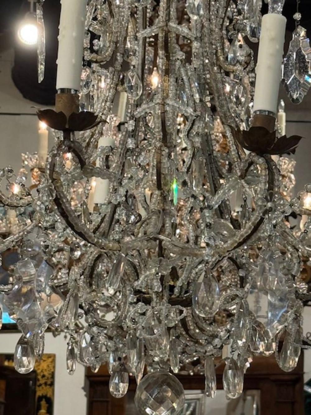 19th c. Italian Beaded Chandelier - Image 2