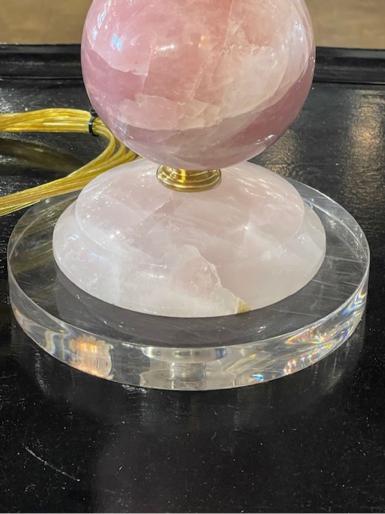 Vintage Polished Rose Quartz Lamp - Image 3