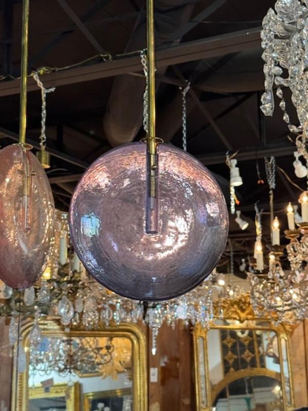Murano Glass Lollipop Pendant in Lavender - Image 3