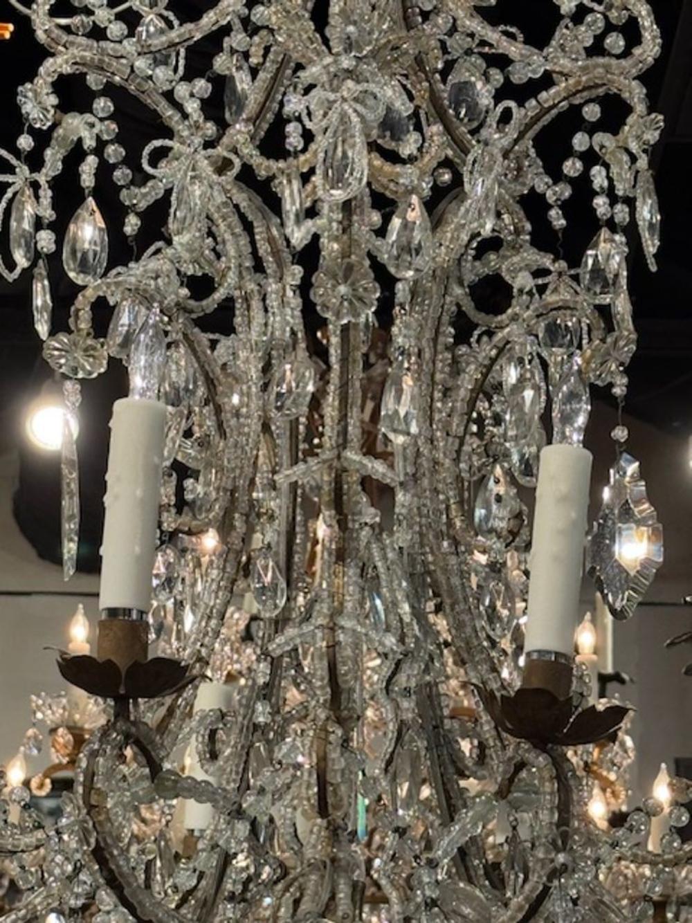 19th c. Italian Beaded Chandelier - Image 3