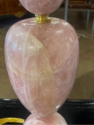 Vintage Polished Rose Quartz Lamp - Image 5