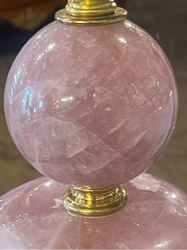 Vintage Polished Rose Quartz Lamp - Image 6