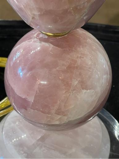 Vintage Polished Rose Quartz Lamp - Image 7