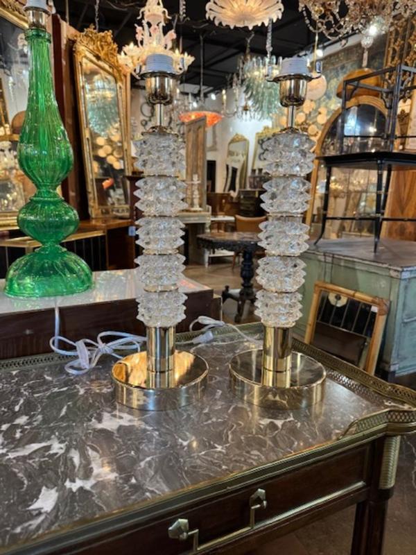 Pair of Rostri Murano Glass Lamps - Image 7