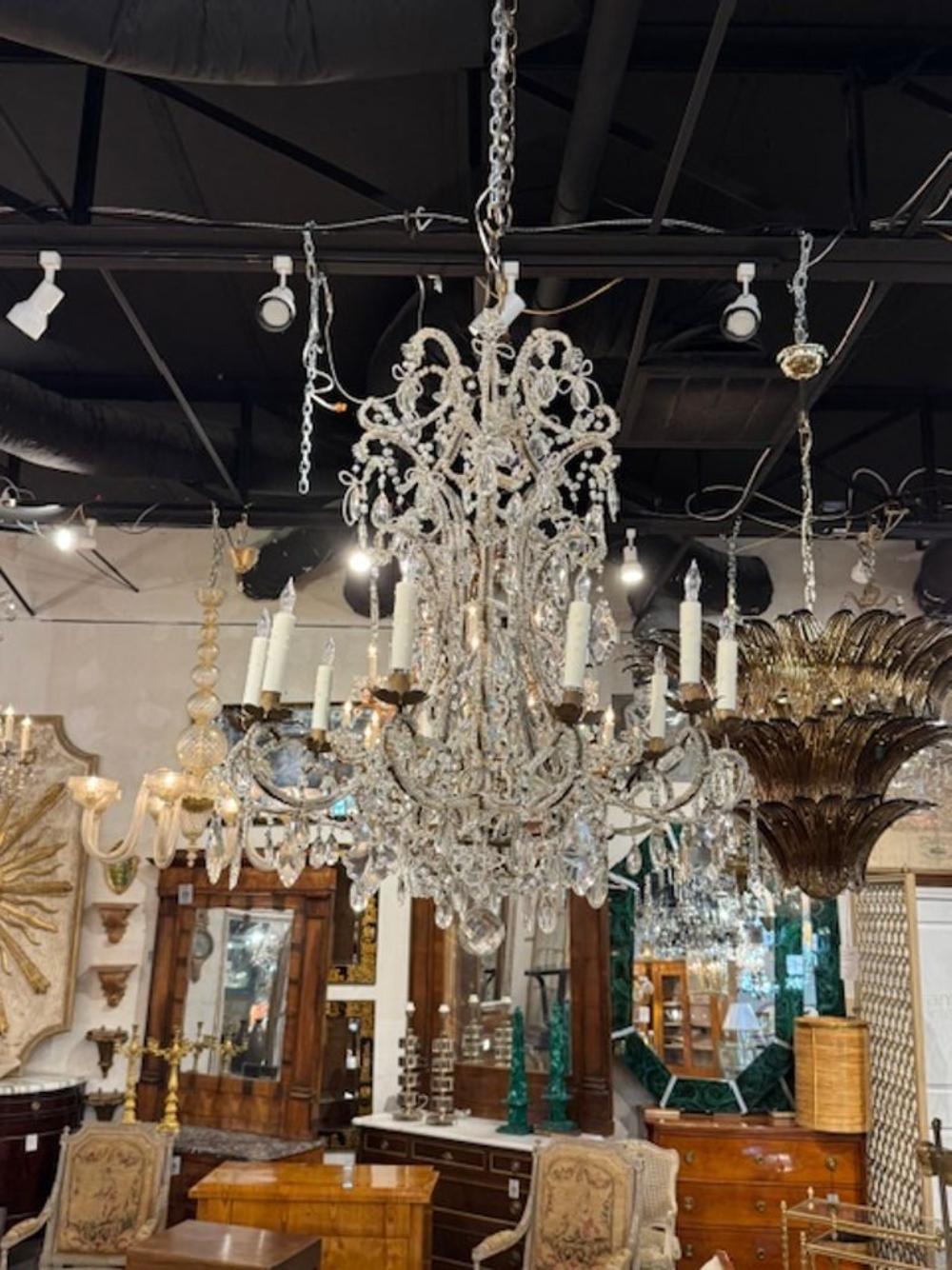 19th c. Italian Beaded Chandelier - Image 7