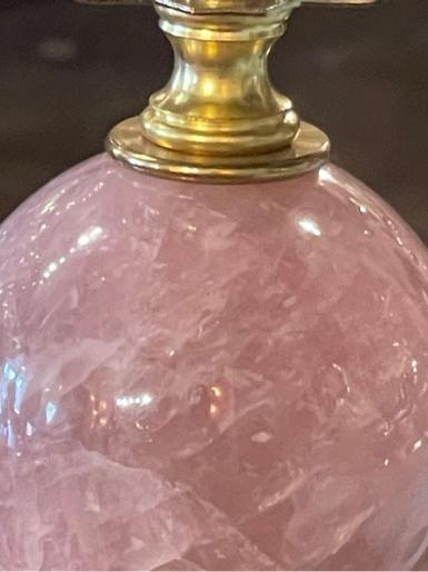 Vintage Polished Rose Quartz Lamp - Image 8
