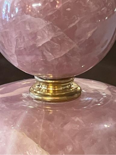 Vintage Polished Rose Quartz Lamp - Image 9