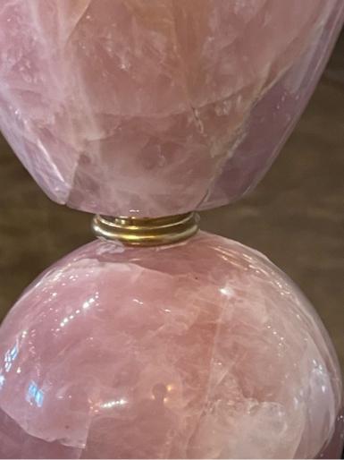 Vintage Polished Rose Quartz Lamp - Image 10