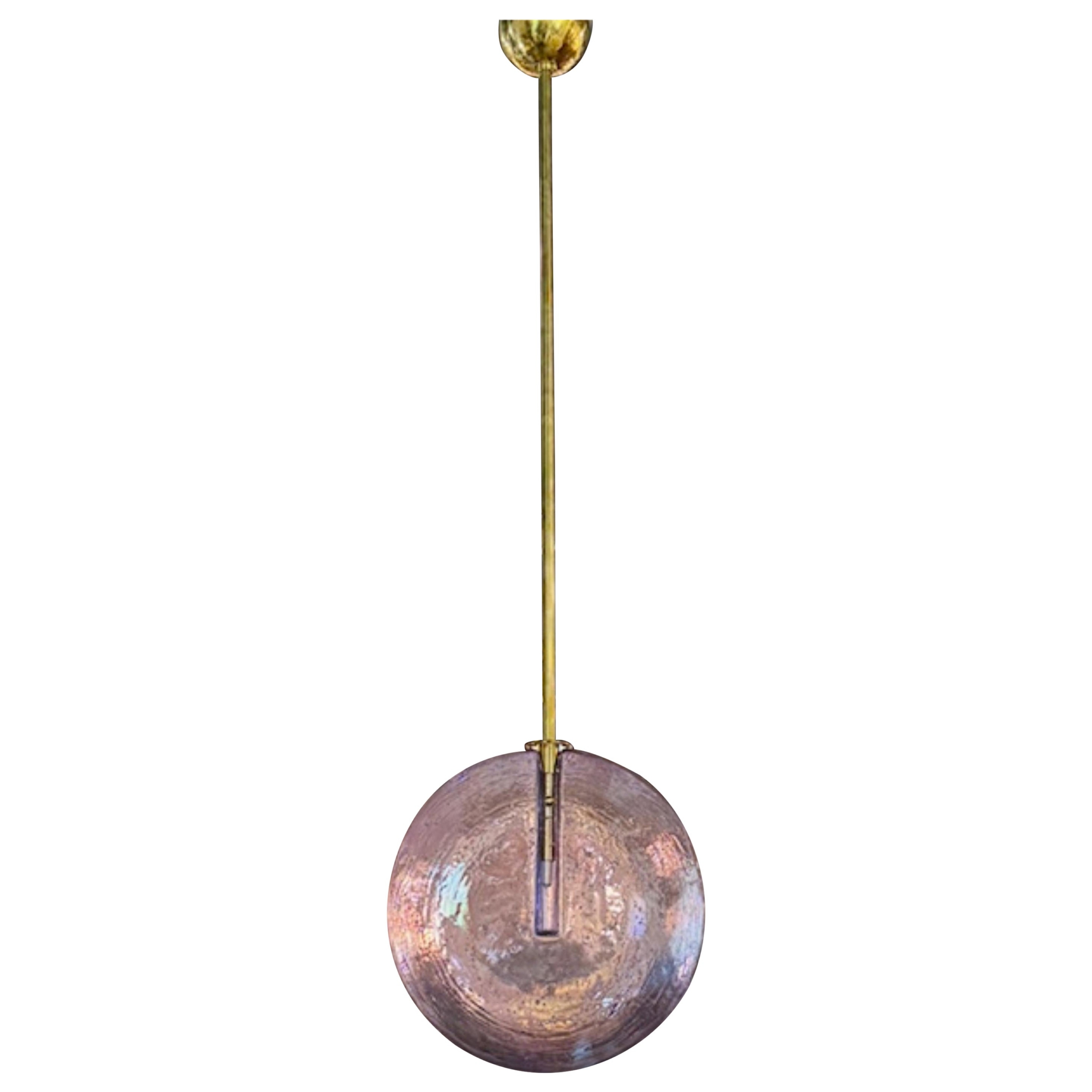 Murano Glass Lollipop Pendant in Lavender