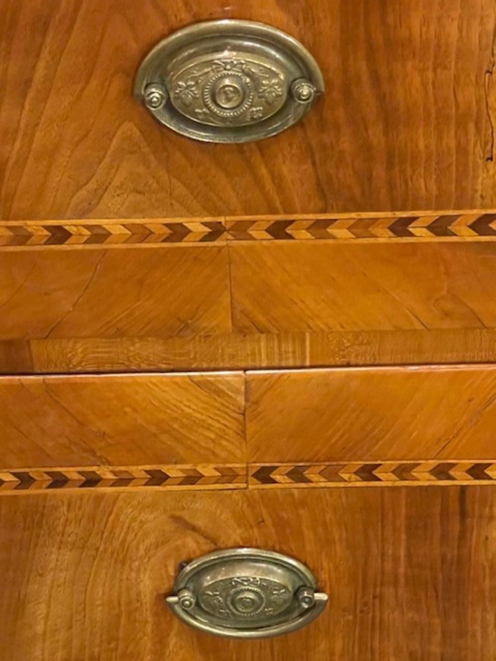 19th c. Biedermeier Walnut Inlaid Commode - Image 12