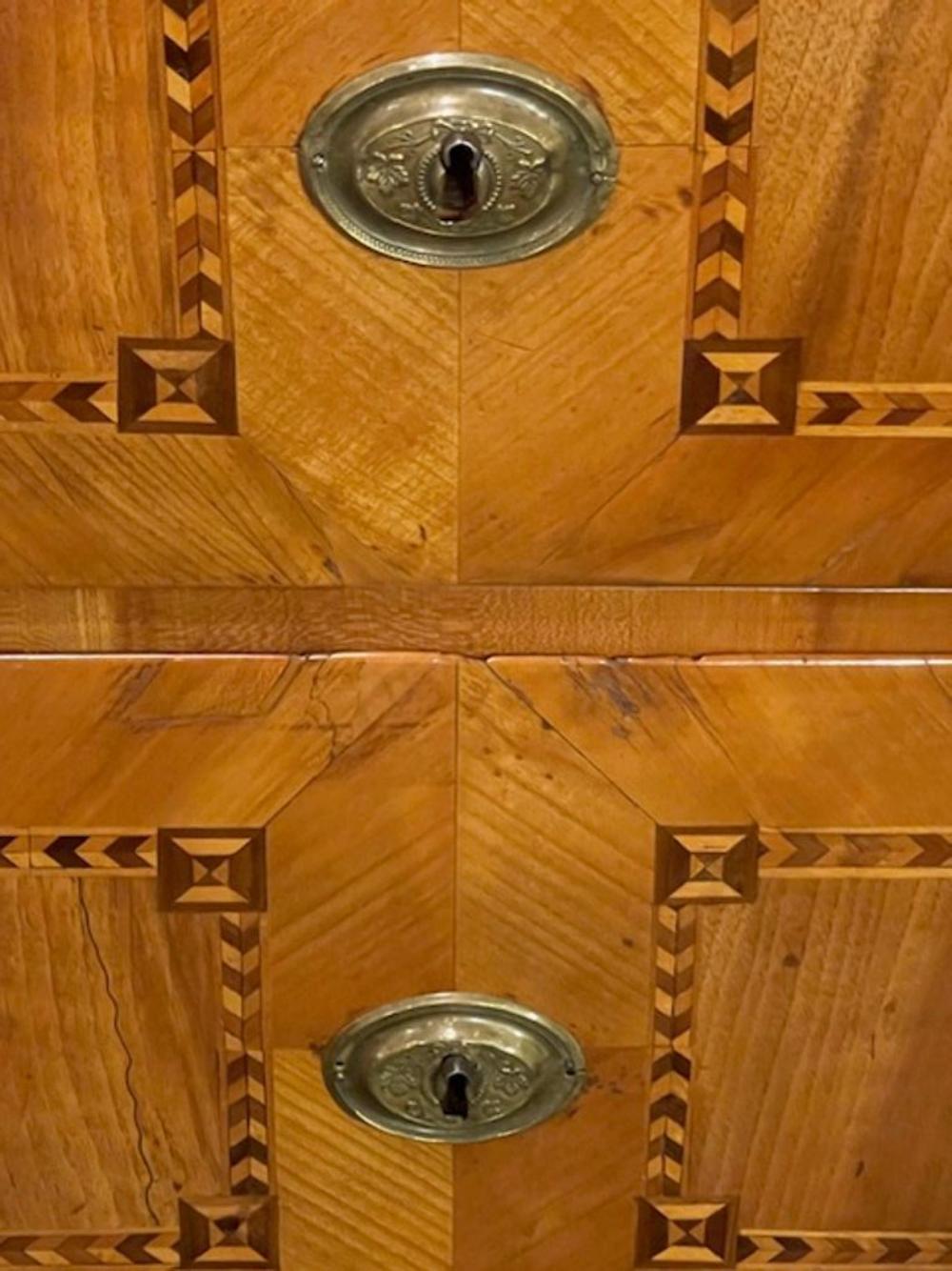 19th c. Biedermeier Walnut Inlaid Commode - Image 2