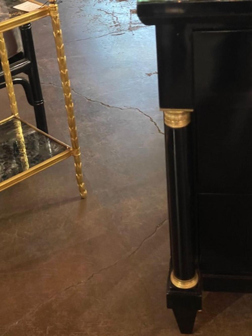 19th c. French Empire Black Lacquered Commode - Image 2