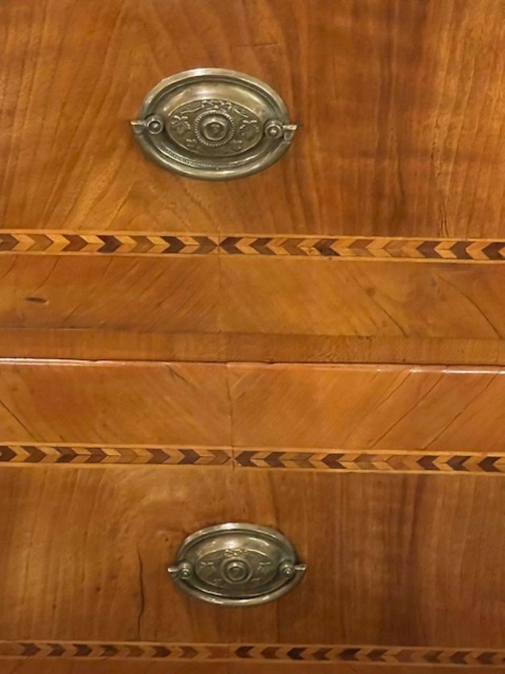 19th c. Biedermeier Walnut Inlaid Commode - Image 3