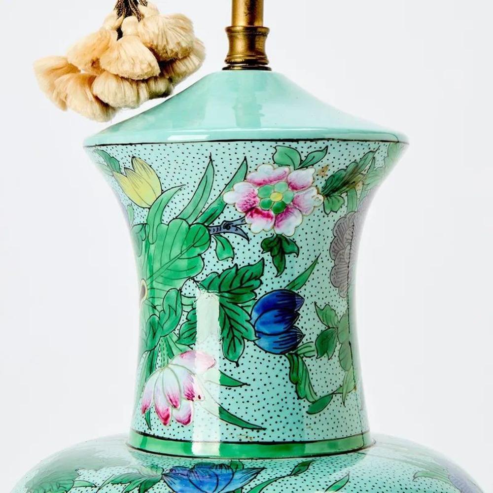 Pair of Vintage Chinese Enamel Vases as Lamps - Image 3