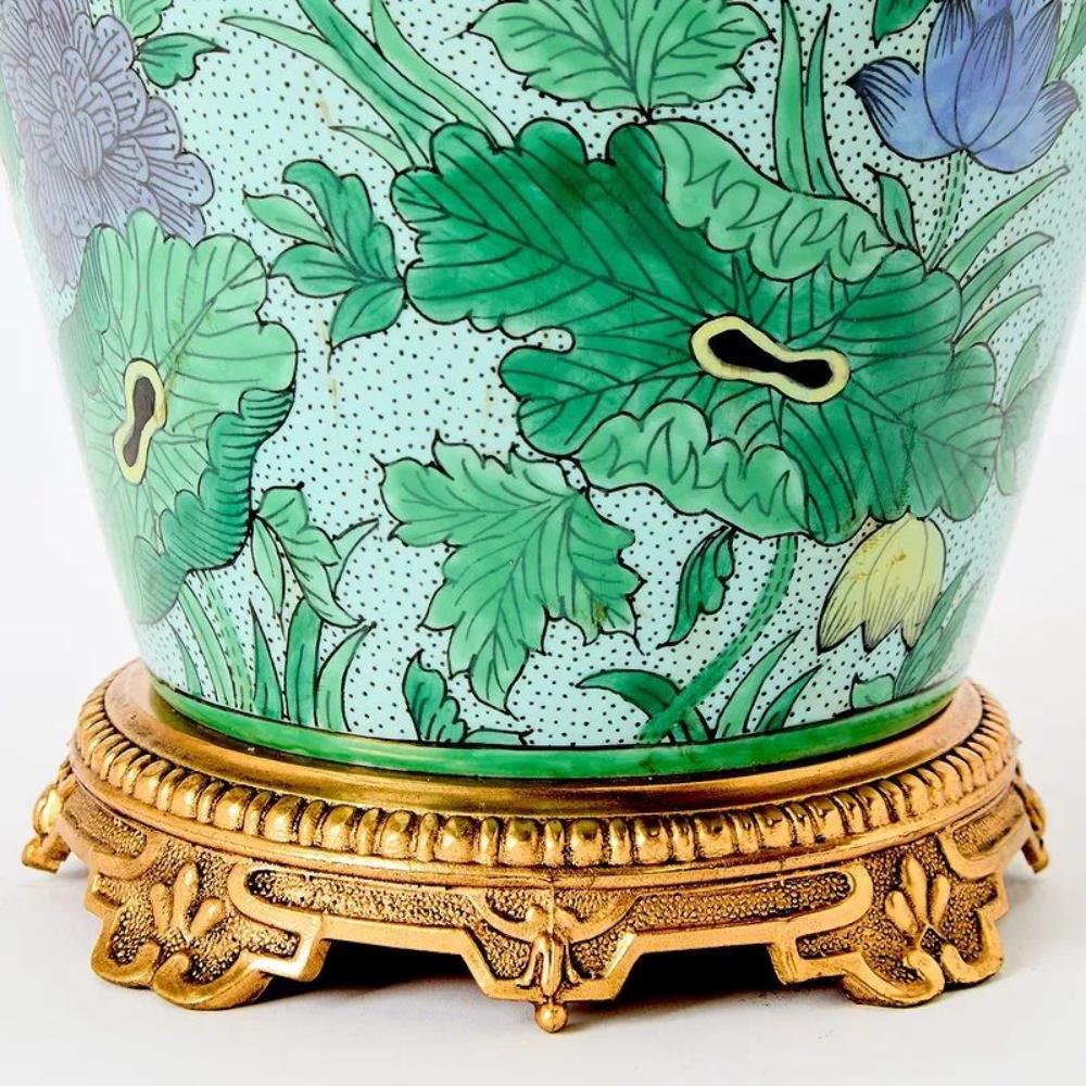 Pair of Vintage Chinese Enamel Vases as Lamps - Image 4