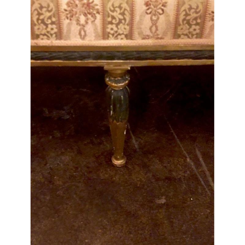 19th c. Swedish Carved and Painted Settee - Image 5