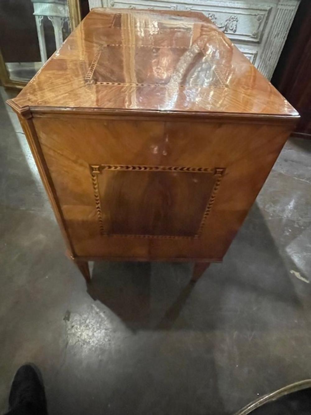 19th c. Biedermeier Walnut Inlaid Commode - Image 5