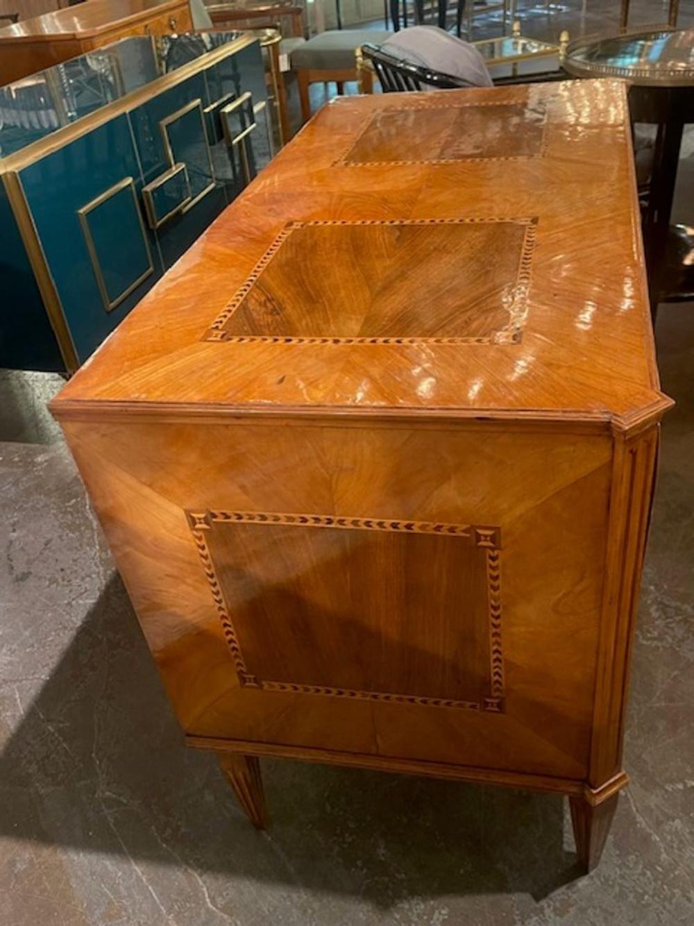 19th c. Biedermeier Walnut Inlaid Commode - Image 10