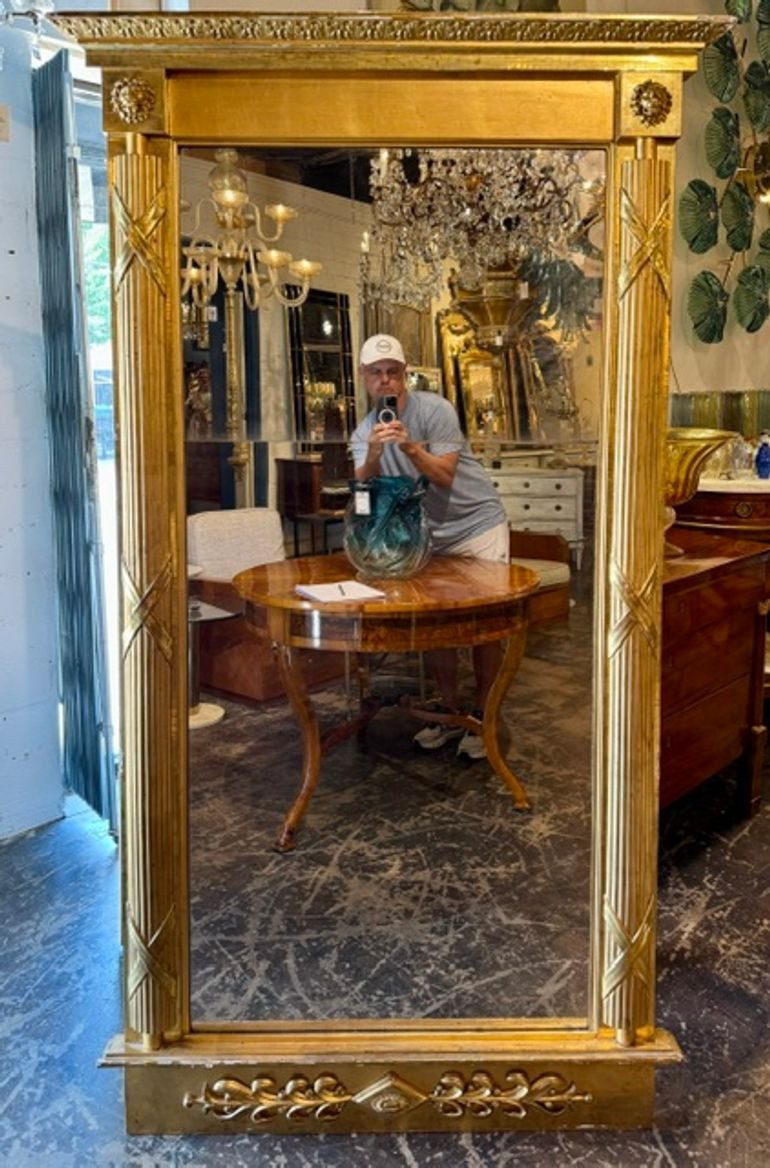 19th c. Swedish Neoclassical Giltwood Mirror - Legacy Antiques