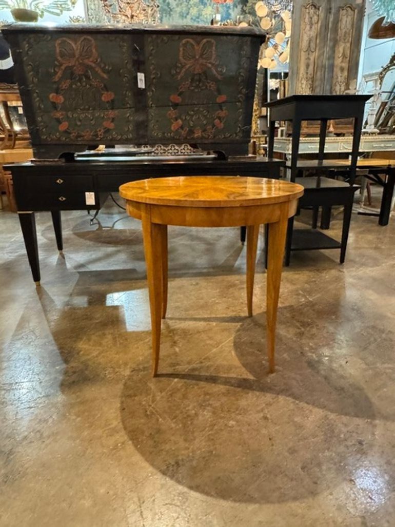 19th c. German Biedermeier Walnut Table - Image 2