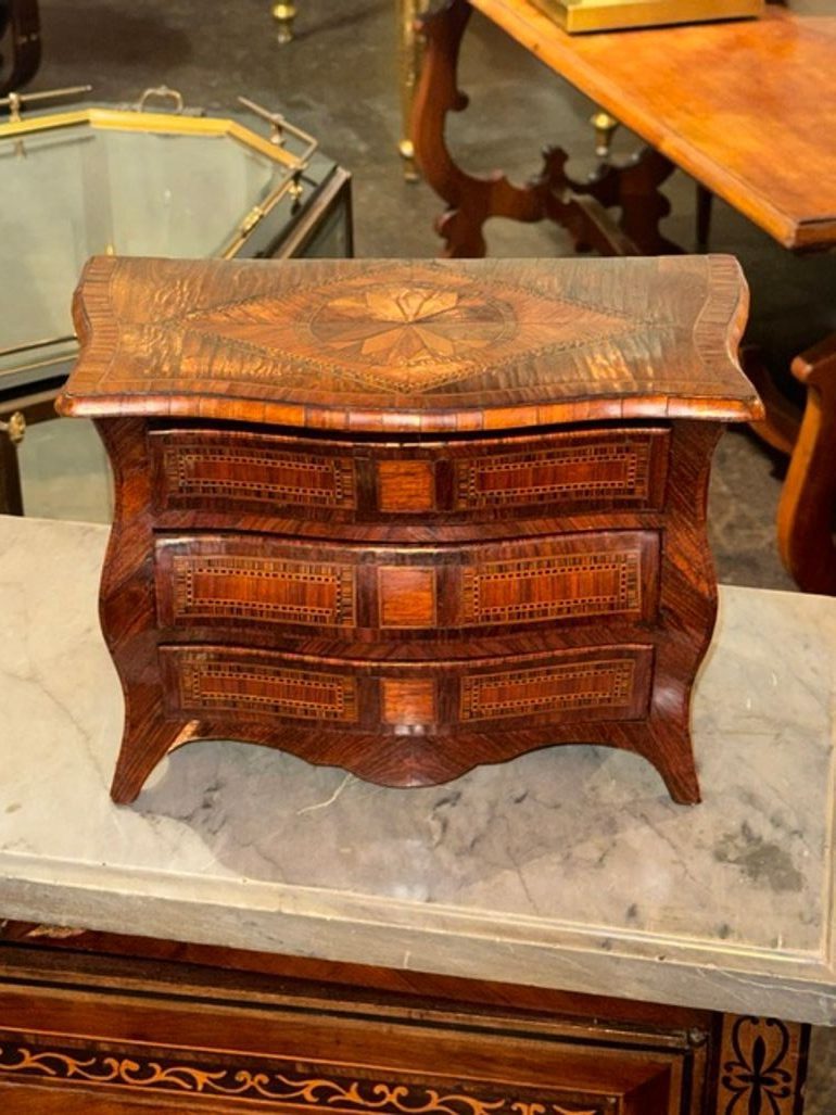 19th c. Italian Miniature Inlaid Walnut Commode - Image 2