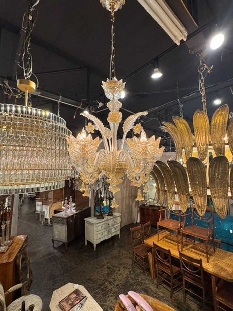 Murano Gold Venetian Style Chandelier - Image 2