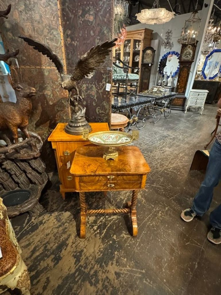 19th c. French Rose Medallion and Gilt Bronze Centerpiece - Image 3