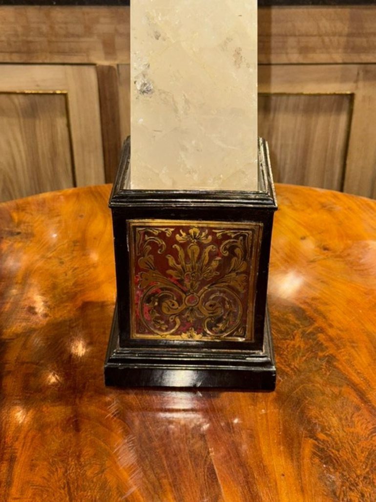 Large 19th c. French Rock Crystal and Boulle Obelisk - Image 3