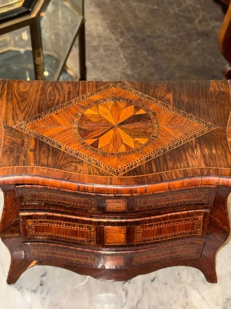 19th c. Italian Miniature Inlaid Walnut Commode - Image 3