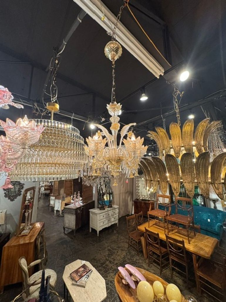 Murano Gold Venetian Style Chandelier - Image 3