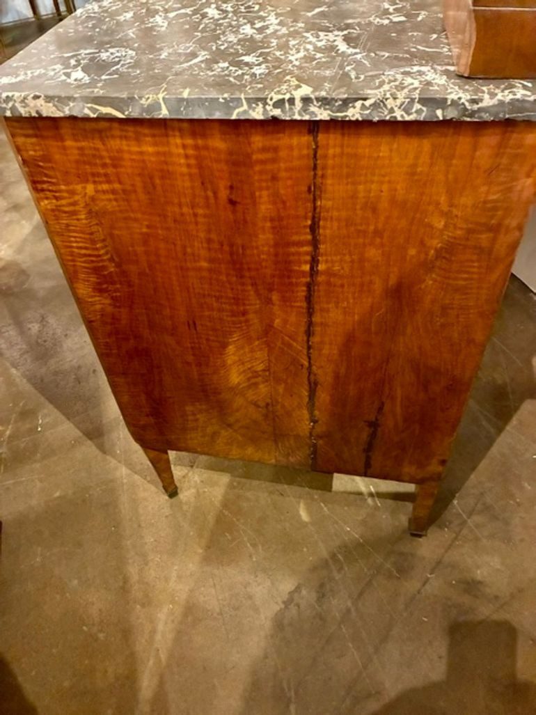 19th c. French Transitional Walnut Inlaid Commode - Image 4