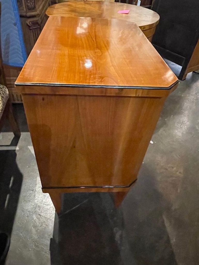 19th c. German Biedermeier Walnut Side Table - Image 4
