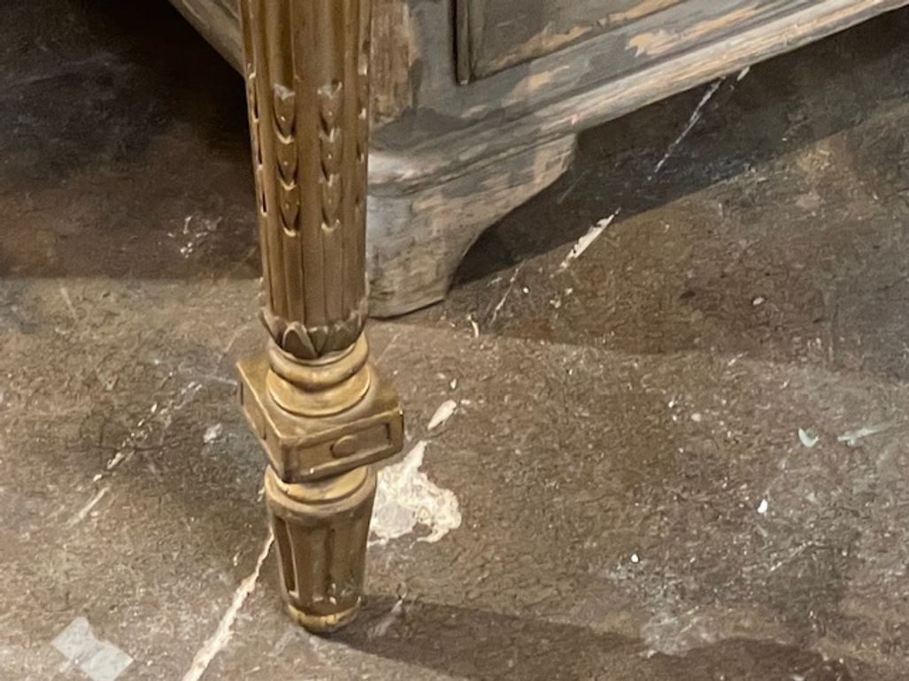 19th c. French Louis XVI Giltwood Console - Image 4