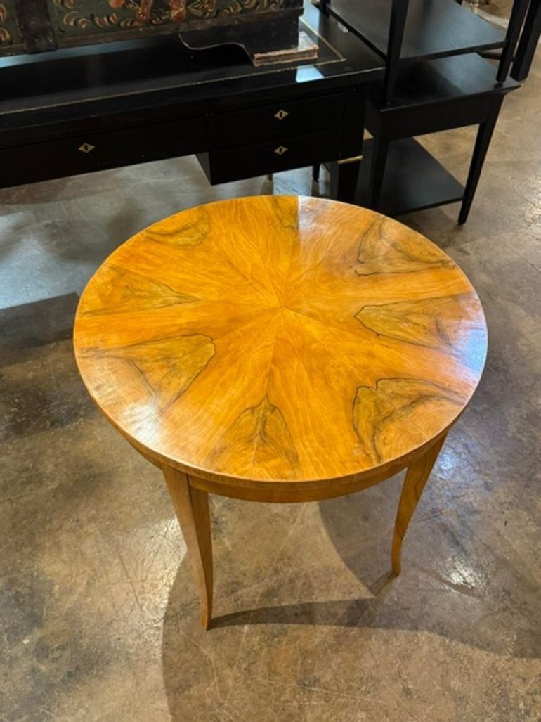 19th c. German Biedermeier Walnut Table - Image 4