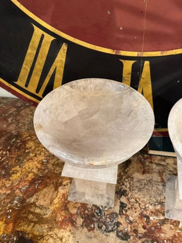 Pair of Large Scale Rock Crystal Tazzas - Image 4