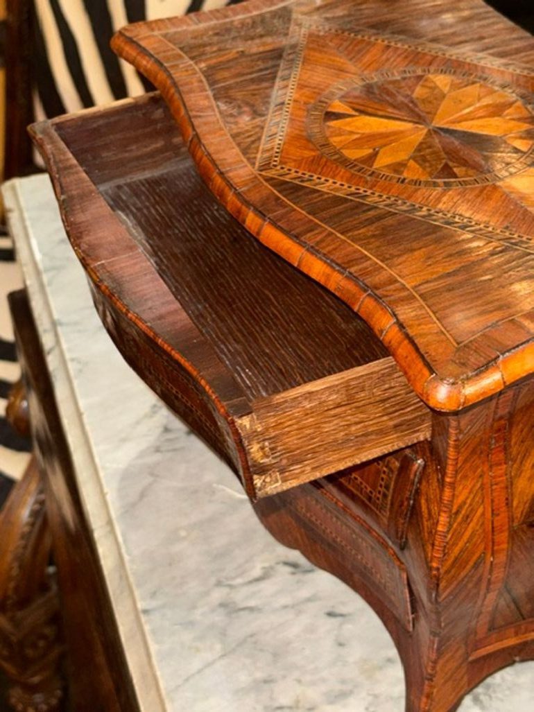 19th c. Italian Miniature Inlaid Walnut Commode - Image 4