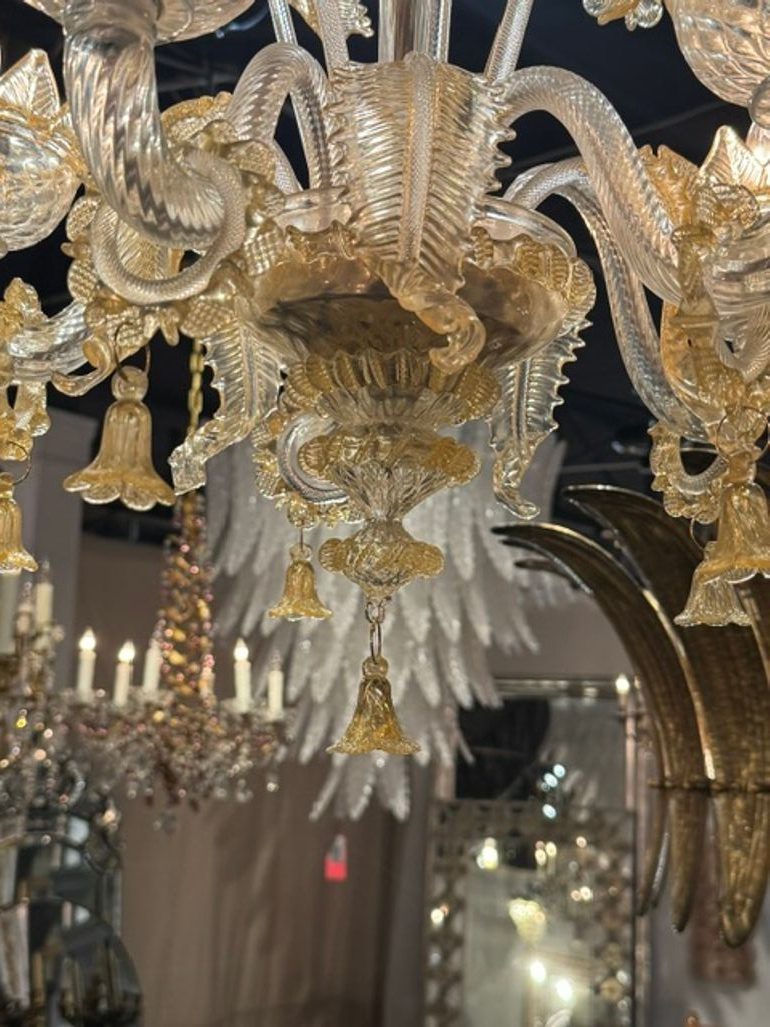 Murano Gold Venetian Style Chandelier - Image 4
