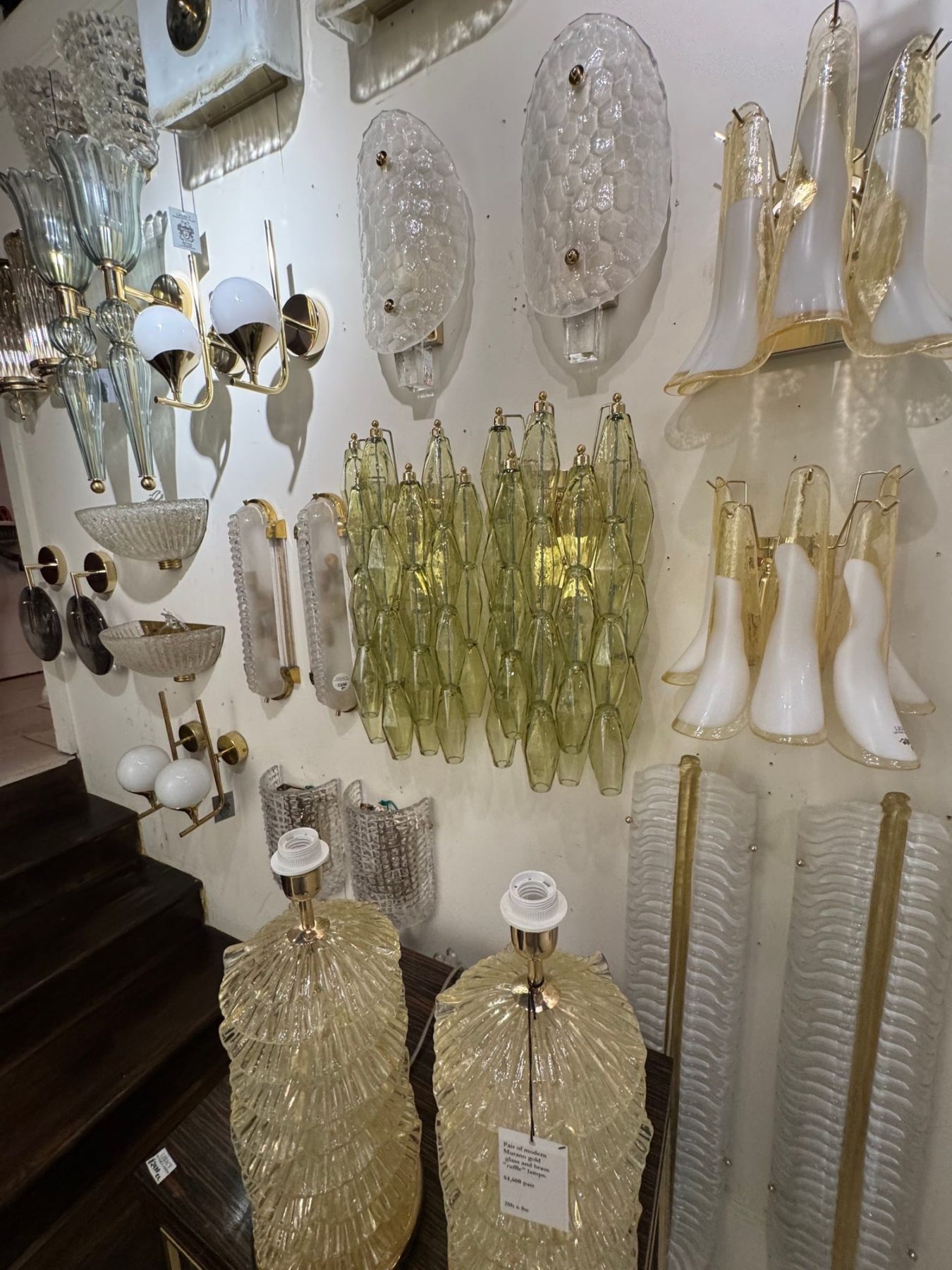 Pair of Murano Green Poliheder Sconces - Image 4