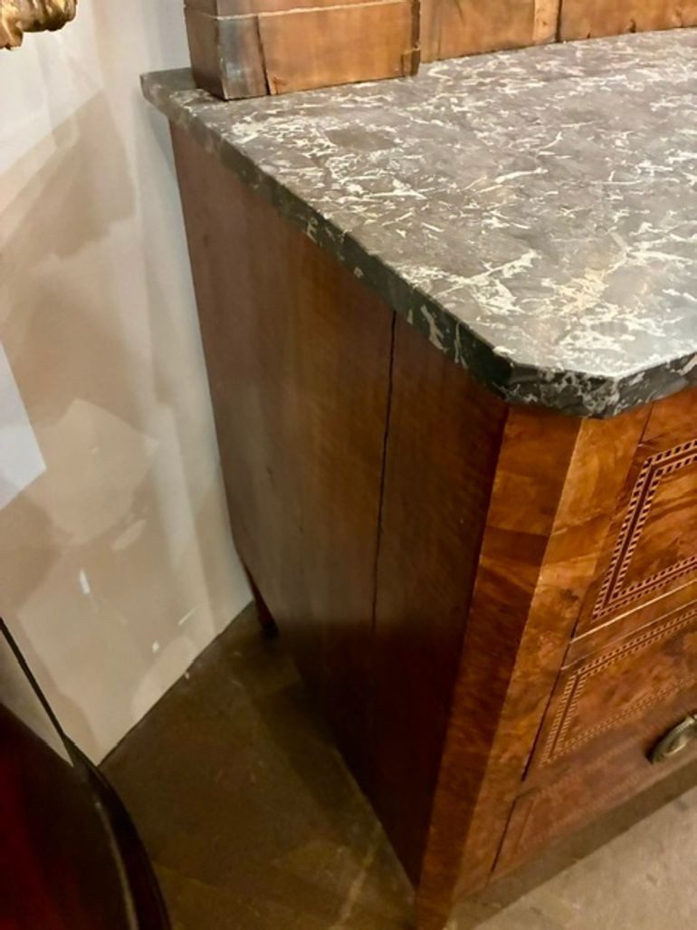 19th c. French Transitional Walnut Inlaid Commode - Image 5