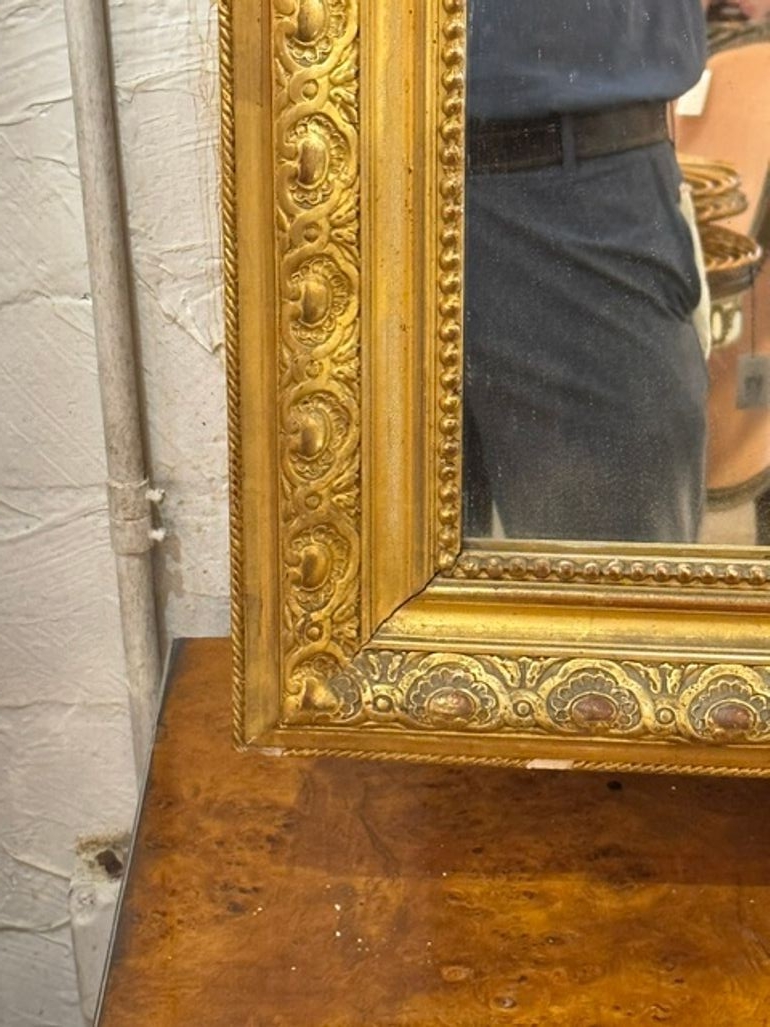 19th c. French Louis XV Giltwood Mirror - Image 5