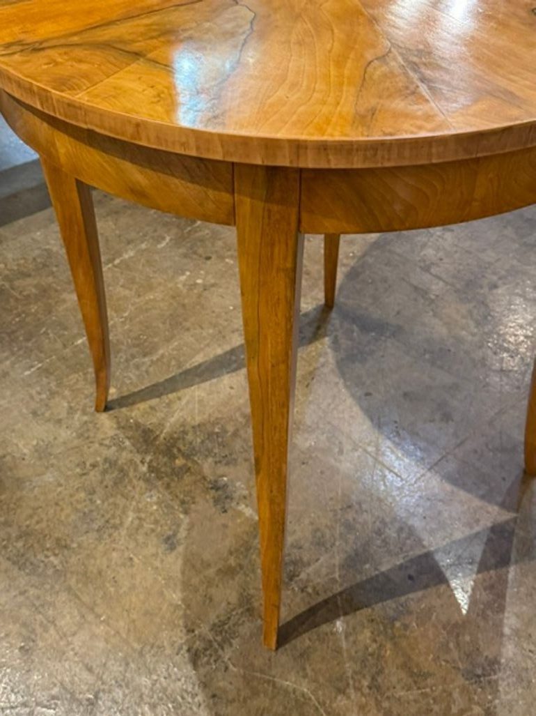 19th c. German Biedermeier Walnut Table - Image 5