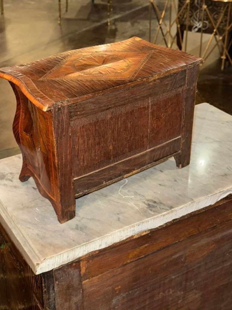 19th c. Italian Miniature Inlaid Walnut Commode - Image 5
