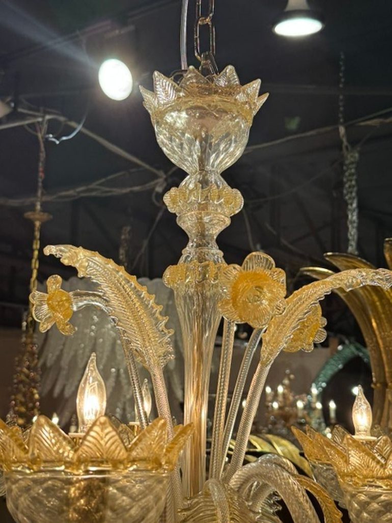 Murano Gold Venetian Style Chandelier - Image 5