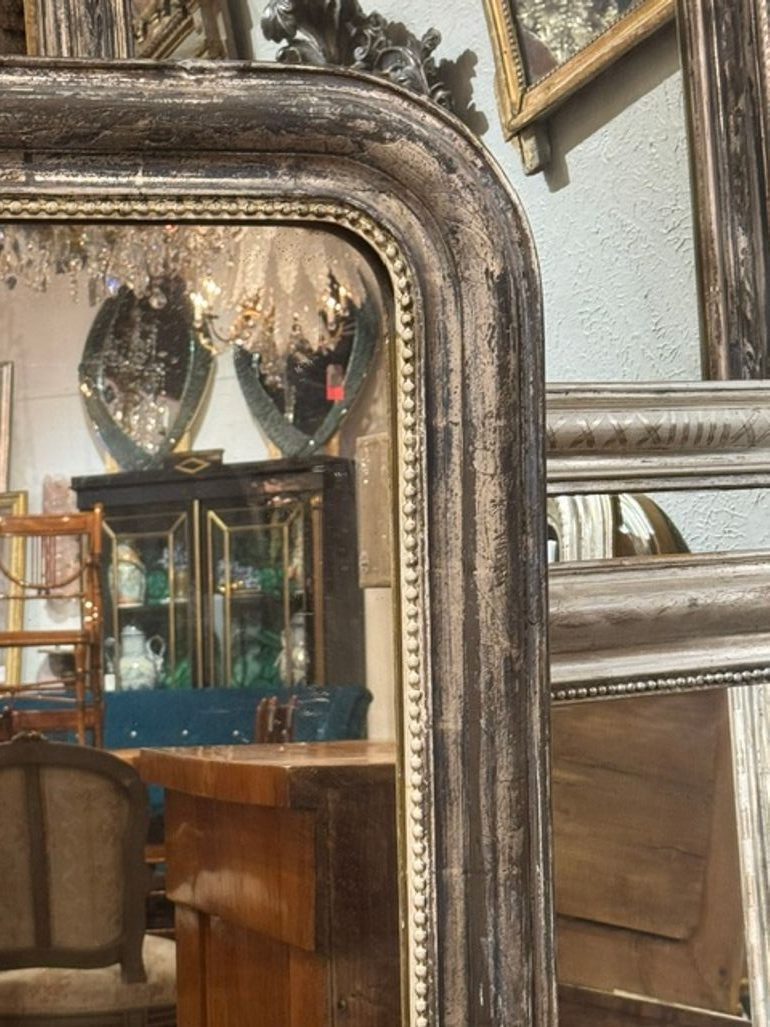 19th c. French Transitional Silver Leaf Mirror - Image 5