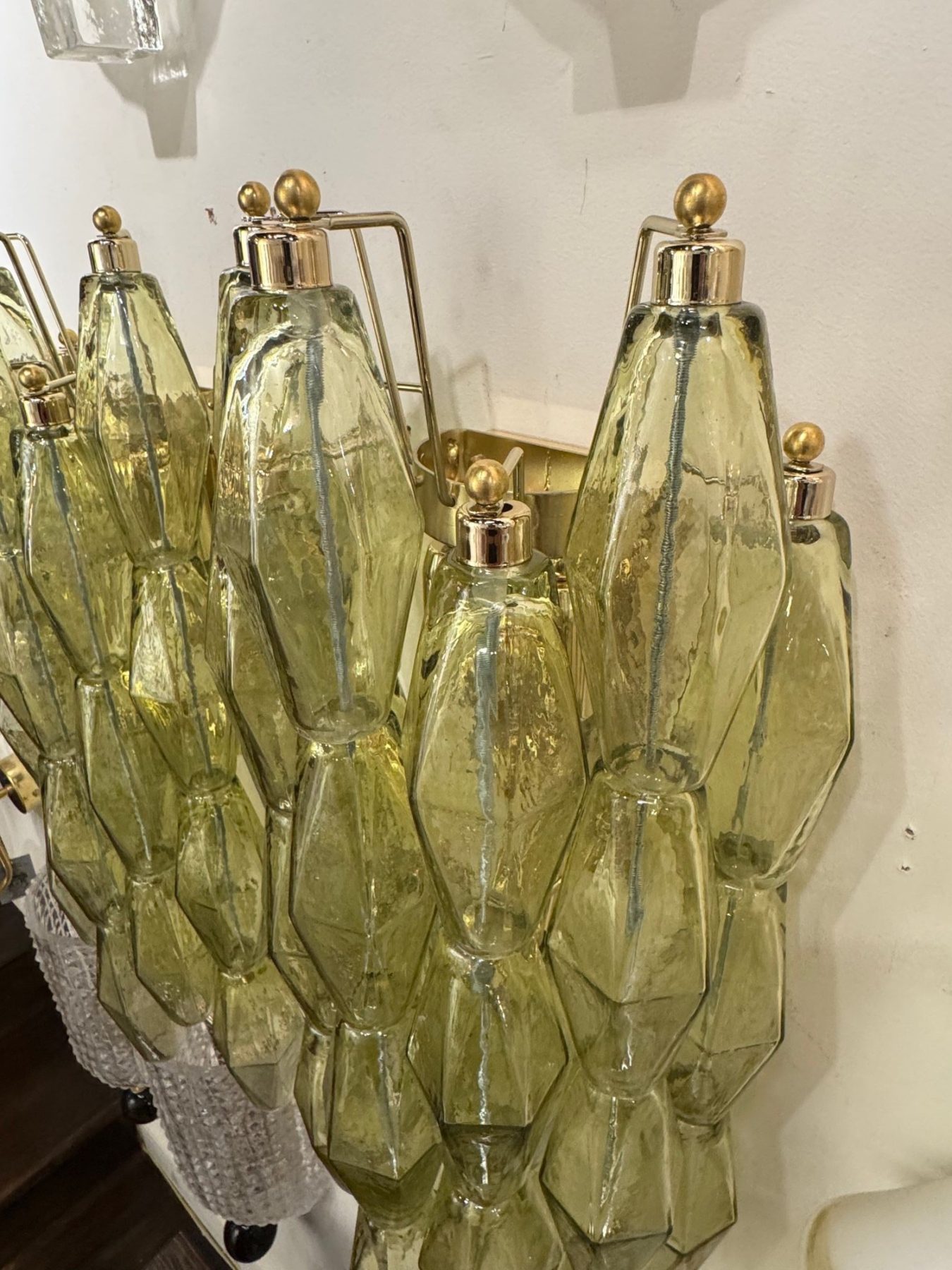 Pair of Murano Green Poliheder Sconces - Image 5